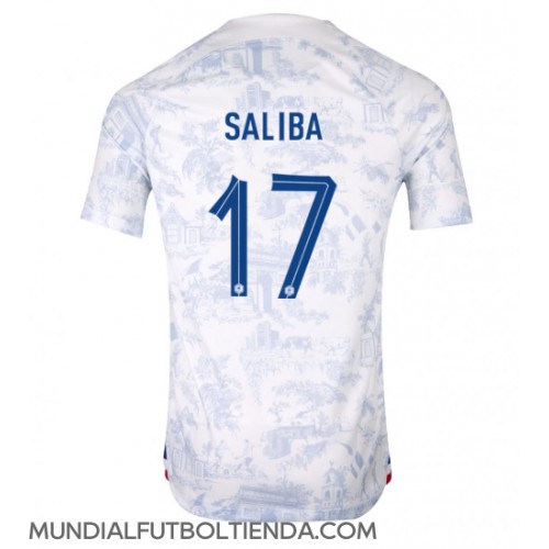 Camiseta Francia William Saliba #17 Segunda Equipación Replica Mundial 2022 mangas cortas